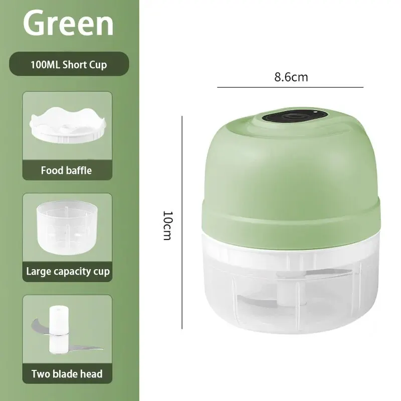 Electric Garlic Purer 250ML Mini Electric Garlic Chopper USB Charging Ginger Vegetable Cutter Food Chopper Kitchen Tools
