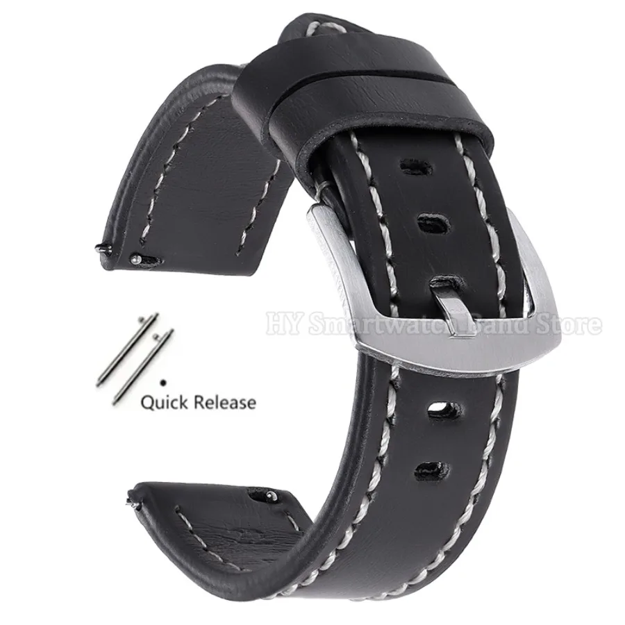 Premium Leather Smartwatch Band with Universal Quick Release Clasp