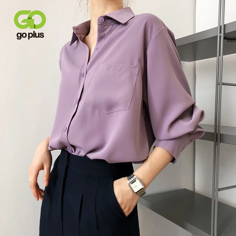 

Блузка GOPLUS женская шифоновая в винтажном стиле, белый топ в Корейском стиле, длинная Модная рубашка, C10676, 2023