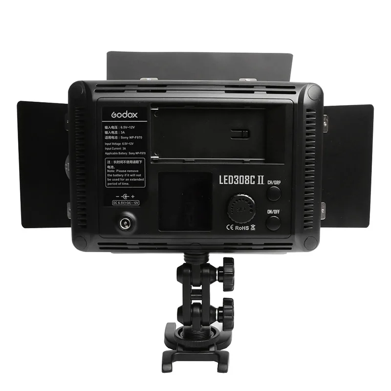 Godox LED Video Light LED308 LED308C II 3300K-5600K Photography Lamp + 2M Light Stand +NP550 750 950 Battery For Photo Studio 6
