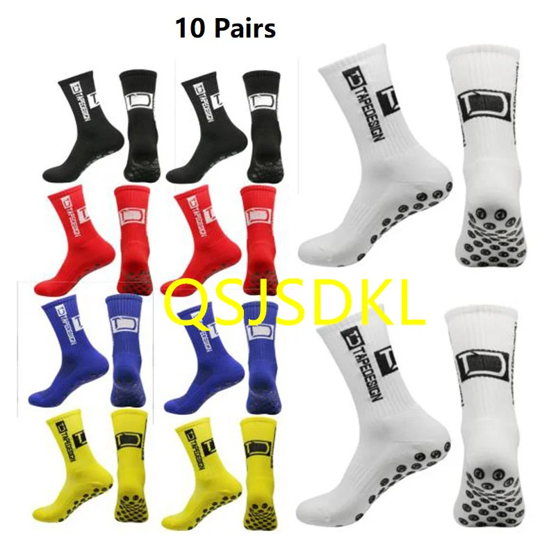 

New Soccer Socks Anti-slip Football Socks Breathable Sweat-Wicking Outdoor Sport Tennis Volleyball Badminton Yoga Socks 10 Pairs