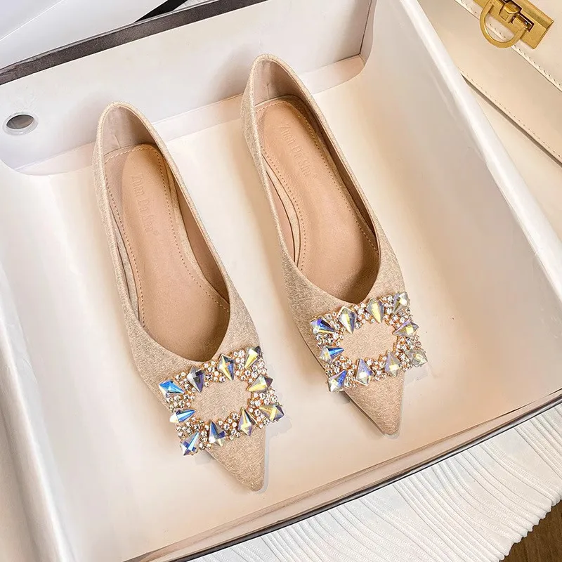 

Fashion Casual Flat Shoes Woman New Summer Comfortable Soft-soled Flat Single Shoes Pointed Toe Party Flat Lady Shoes Big Size45