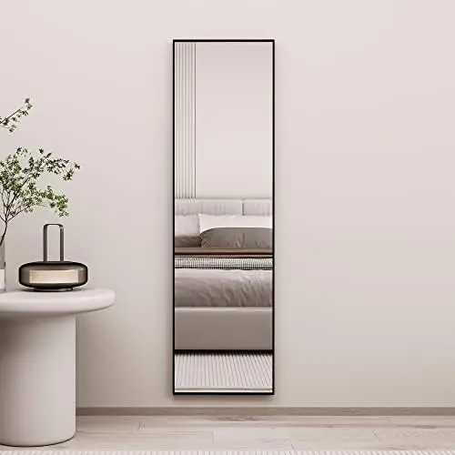 

Full Length Full Body Mirror Floor Mirror Standing Mirror with Aluminum Alloy Thin Frame for Bedroom Living Room, 63\u201D X20\u