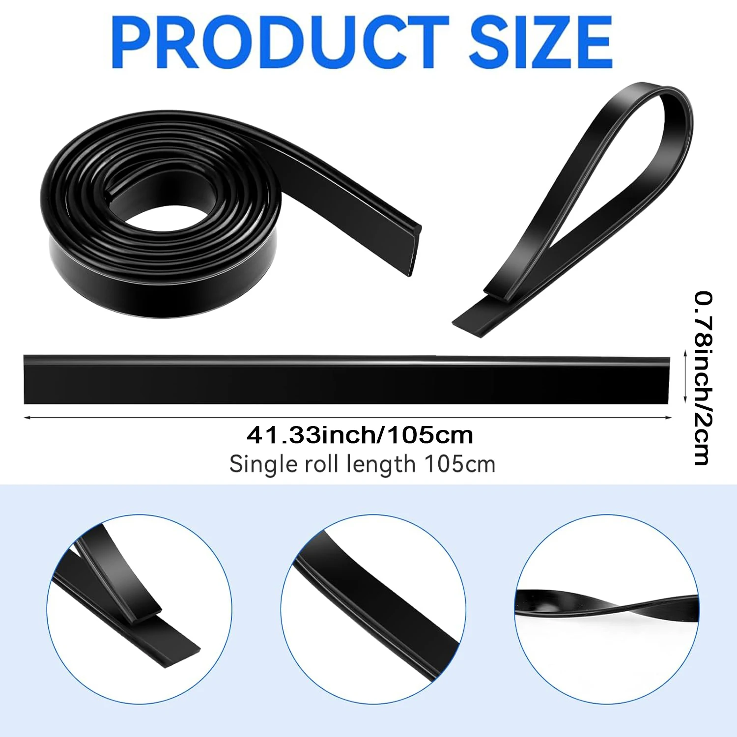 1-2Rolls 41Inch Squeegee Replacement Rubber Blades For Glass Window Shower Door Cleaning glass window scraper window cleaning squeegee glass scraper cleaning squeegee window cleaning tool shower squeegee scraper cleaner scraper tool