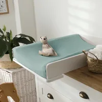 Housse de matelas à langer en coton doux et respirant, 2 pièces, tapis à langer pour nouveau-né, couleur unie, cadeaux de réception-cadeau pour bébé 3