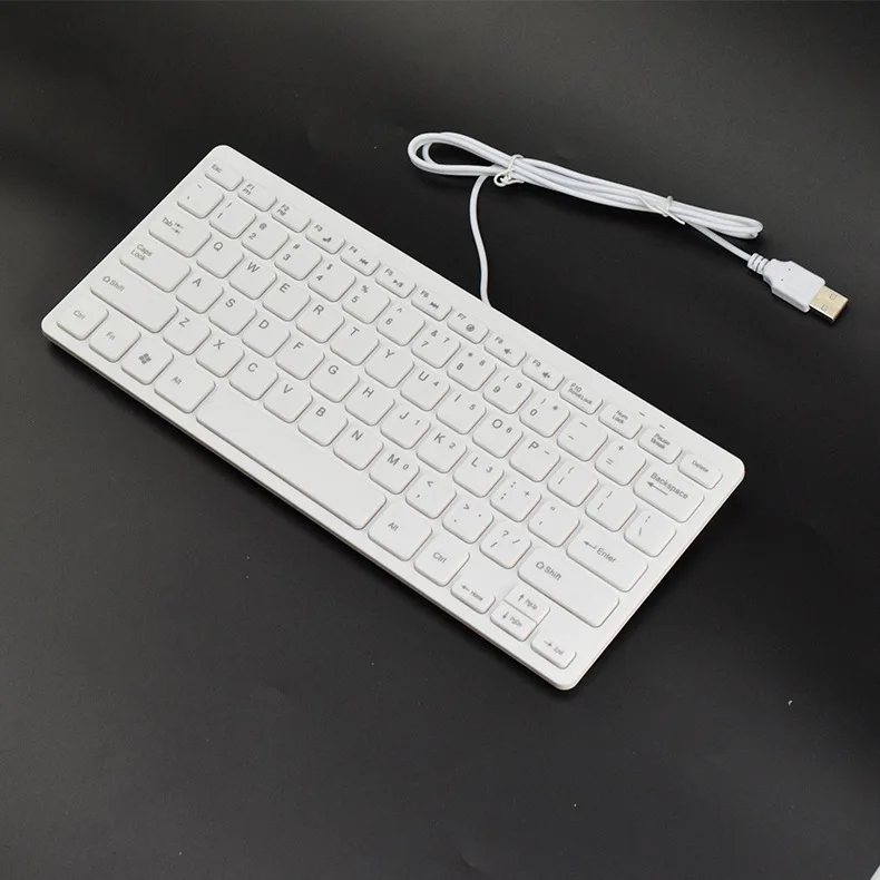 Compact Ultra-Thin 78-Key Quiet USB Multimedia Keyboard