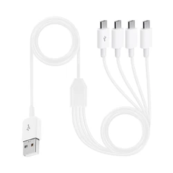 4 - in - 1 Multi USB Charging Splitter Cable - 1.5m (White)