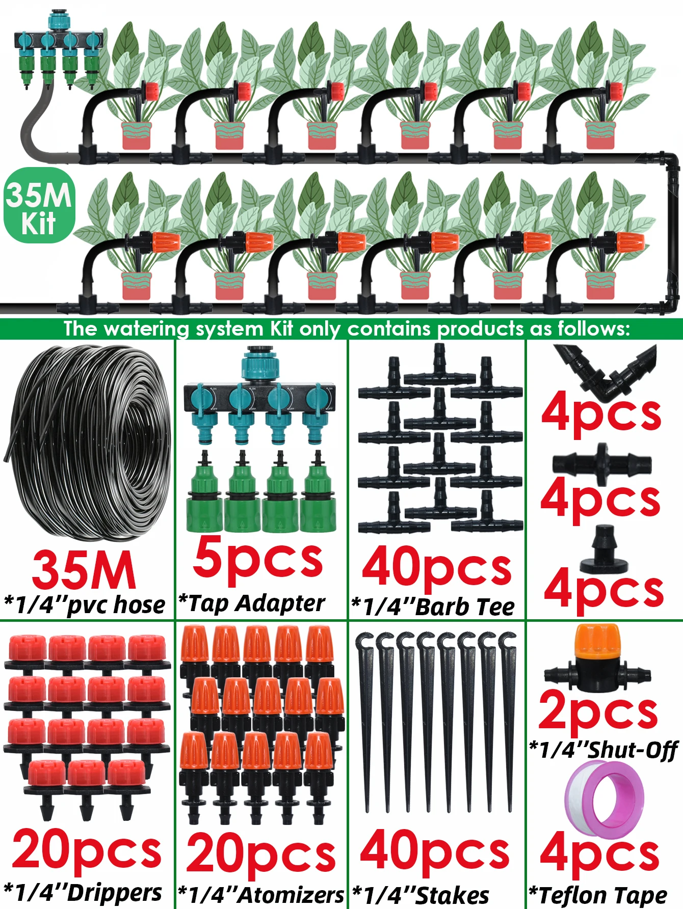 Automatic Watering System Kit for Gardens - Micro Drip Irrigation & Cooling Mist Spray