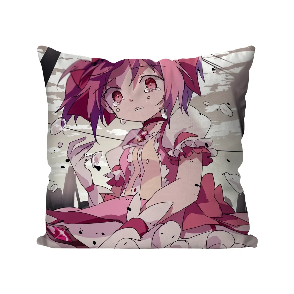 1pc Puella Magi Madoka Magica Anime Pillow Case Square Pillow Bedroom Sofa Leisure Comfort Car Living Room Home Decoration 40X40 6