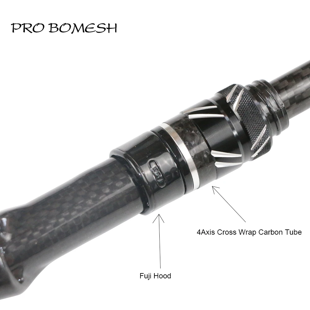 Pro Bomesh 1 Set 3K Twill Carbon Fiber Taper Grip Spinning Reel Seat  Aluminum Loking Nut Handle Kit DIY Fishing Rod Accessory