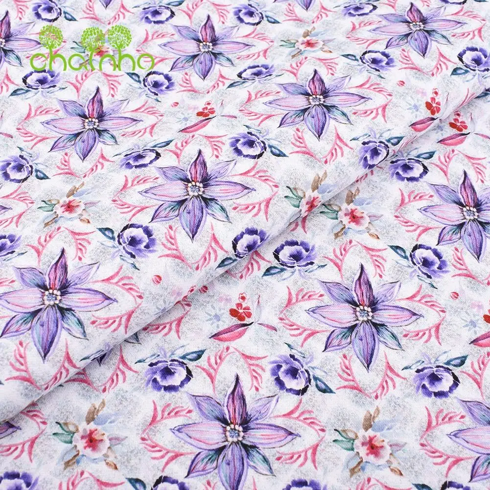 Chainho,Printed Plain Weave Cotton Fabric,DIY Quilting Sewing Material,Patchwork Cloth,Bronzing Series,20x25cm/Piece,15CD41