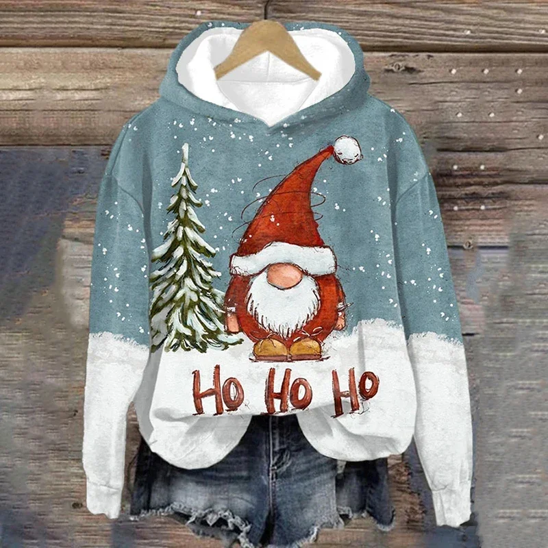 Women's Vintage Santa Print Hoodies Merry Xmas Sweatshirt Lightweight Sweatshirts Women Hoodie Pink Women Pullover