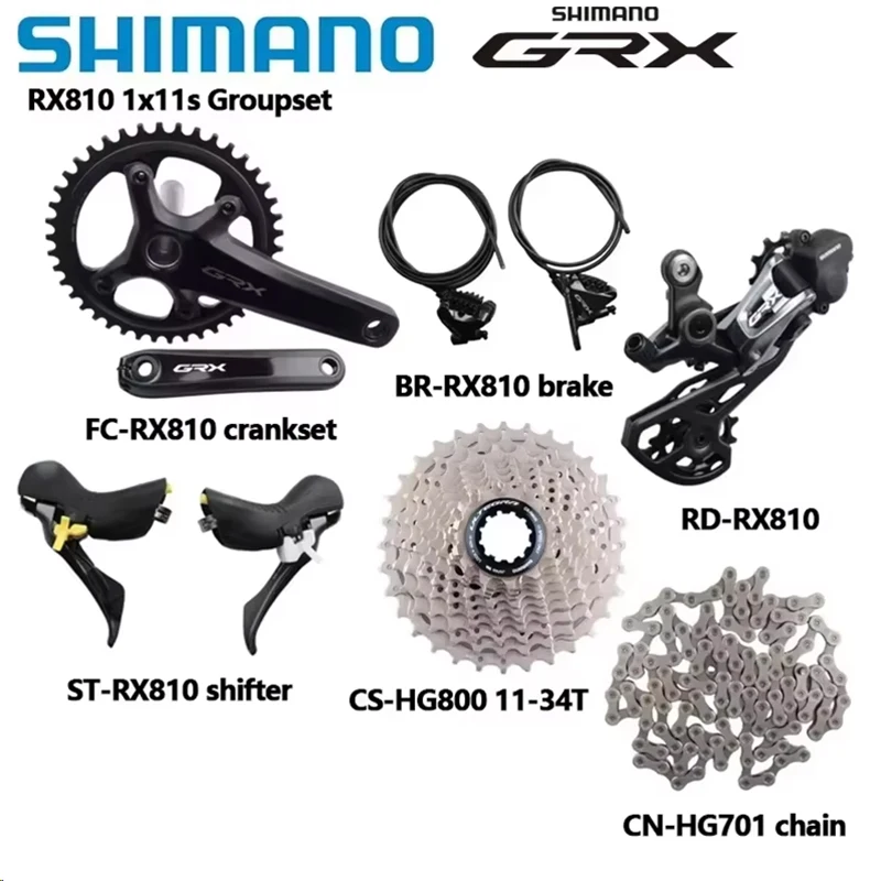 Shimano GRX RX810 RX812 1X11s Groupset 170mm 172.5mm 40/42T