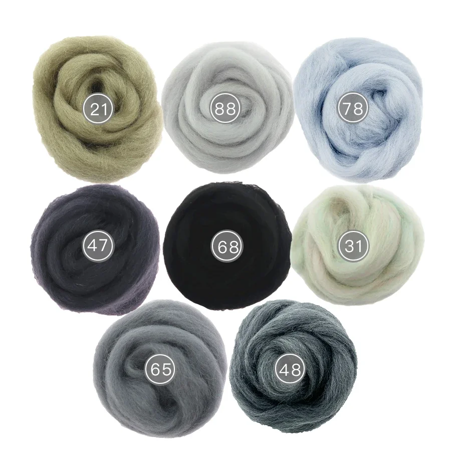 Wool Fibre Flower Animal Toy Wool Felting Roving Fibre Yarn Roving For Needle Felting Hand Spinning DIY 8 Colors/set needle felting wool wool felting needles needle felting mat wool felting kit needle felt kit