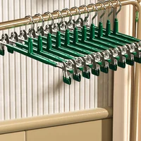 10PCS Clothes Hanger with Adjustable Clip Pant Hangers Heavy Duty Non Slip Pants Skirt Hangers Saving Space Stainless Steels 1