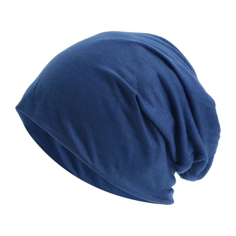 Beanie Cotton Hat for Women Man Autumn Winter Elastic Casual Solid Color Slouchy Chemo Cap Riding cap Running cap 4