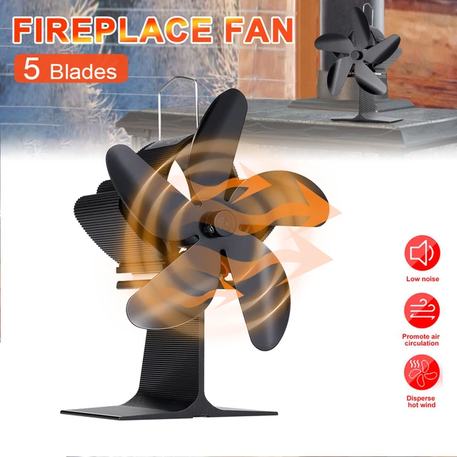 Ventilateur de poêle silencieux pour la maison, distribution efficace de la  chaleur, cheminée noire, poêle à bois, cuillère à soupe, 6 pièces -  AliExpress