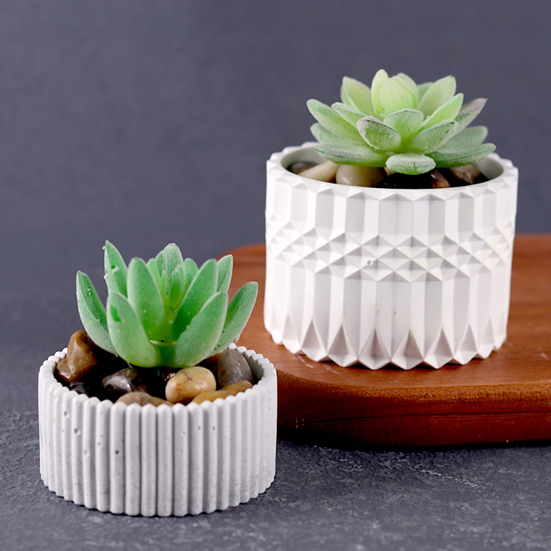 ConcreteVaseSiliconeMoldDIYHandmadeFlowerPotPlasterEpoxyResin