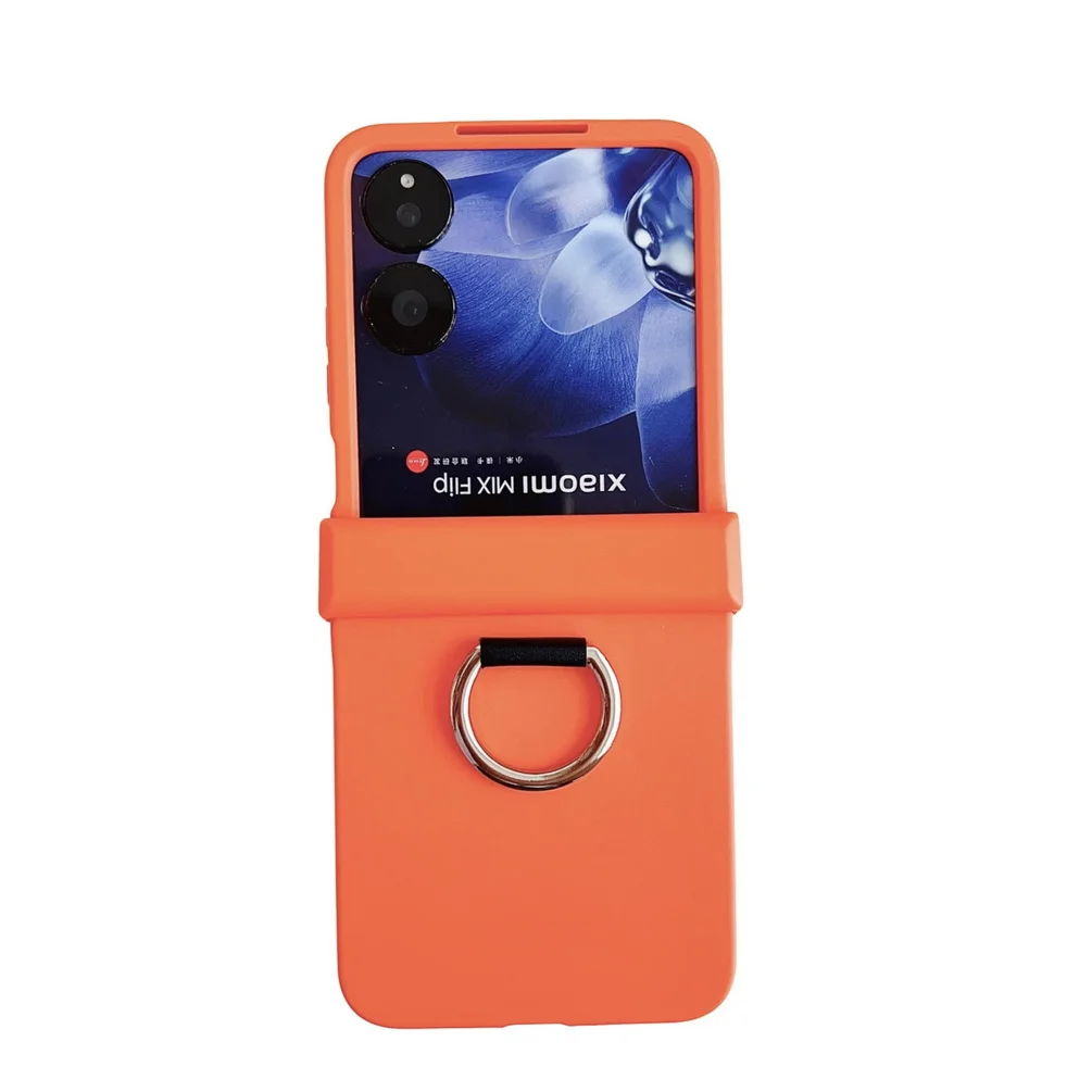 Candy Color Finger Ring Phone Case - Skin-friendly, Slim, Hard Cover with Camera Protection
