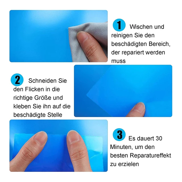 A63I Ön Adagoló Javító Javítások Úszómedencékhez, 10 Pvc Medence-Javító Készlet Csomagja, Öntapadós Víz Alatti Medence - Image 2