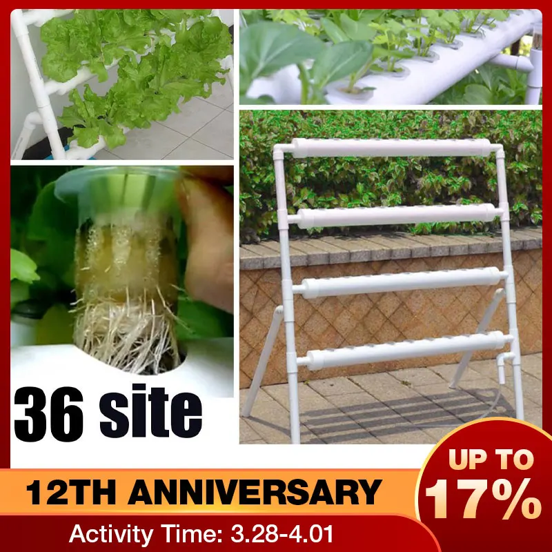 Hydroponic Grow Kit 36 holes Plant Sites 1 layer Vegetable Hydrokultur Tool set 