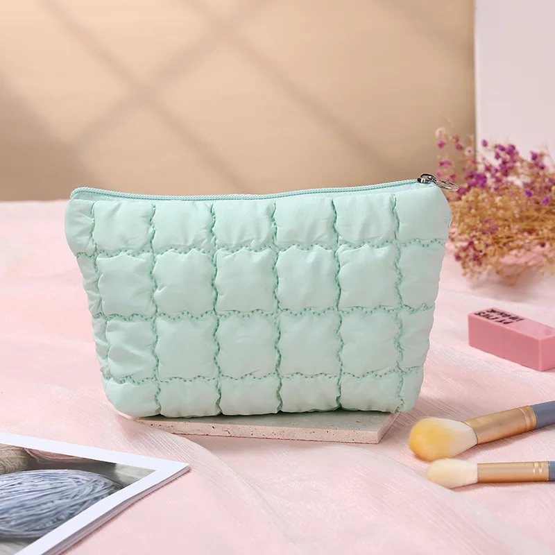 ตัวเลือกสินค้า แฟชั่นผู้หญิง Bubble เครื่องสําอางค์กระเป๋าถือ Travel Organizer Cloud แต่งหน้าลิปสติกผ้าฝ้ายกระเป๋าแฟชั่นกระเป๋าซิปขนาดใหญ่
