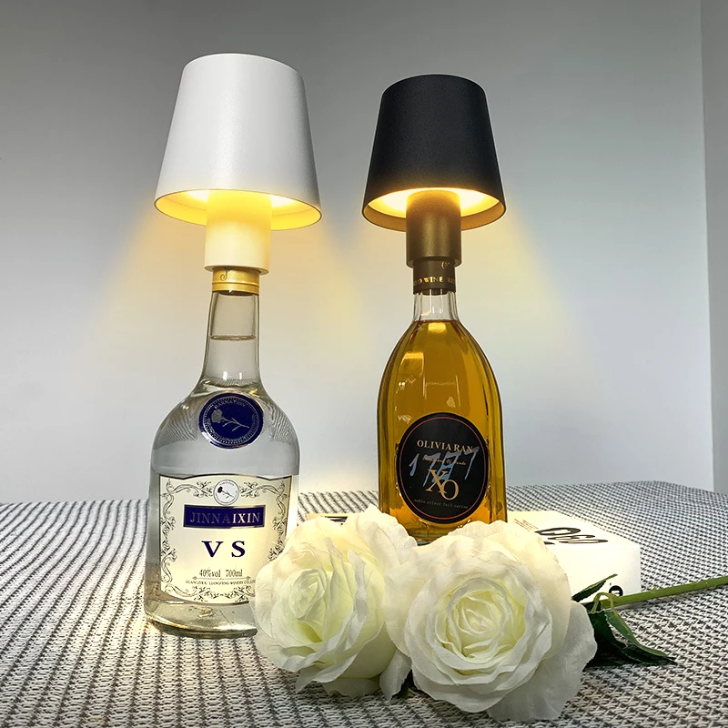 

Cordless Wine Bottle Table Lamp LED Portable Rechargeable Waterproof Wine Bottle Base Desk Lamp Bar Restaurant Home Night Light