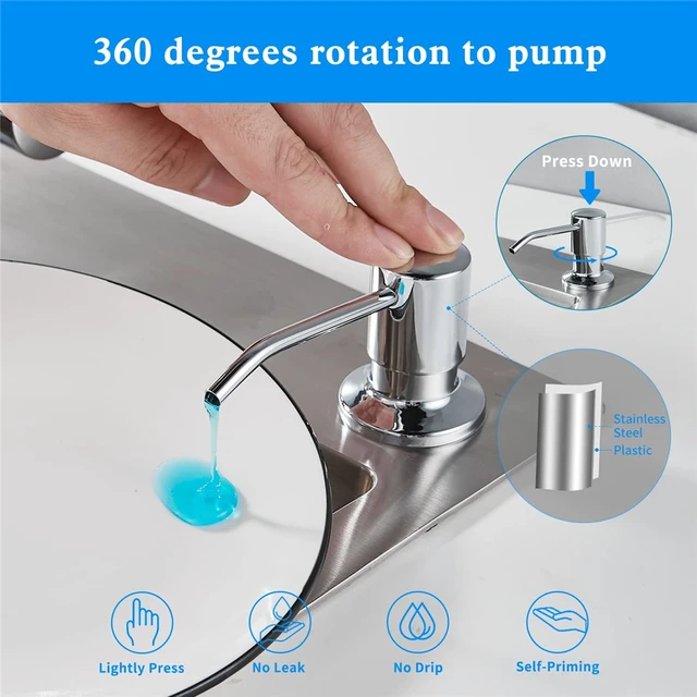 เครื่องจ่ายสบู่เหลวของเหลวที่ซิงค์ในครัวพร้อมปั๊มพลาสติกท่ออ่อนแบบยาวเครื่องมือที่มีประโยชน์ 6