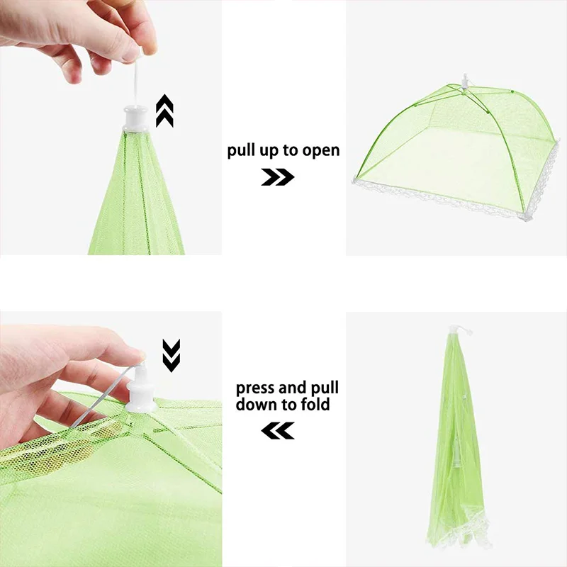 Food Cover 17 Inch Foldable Food Covers Mesh Anti Fly Mosquito Meal Cover