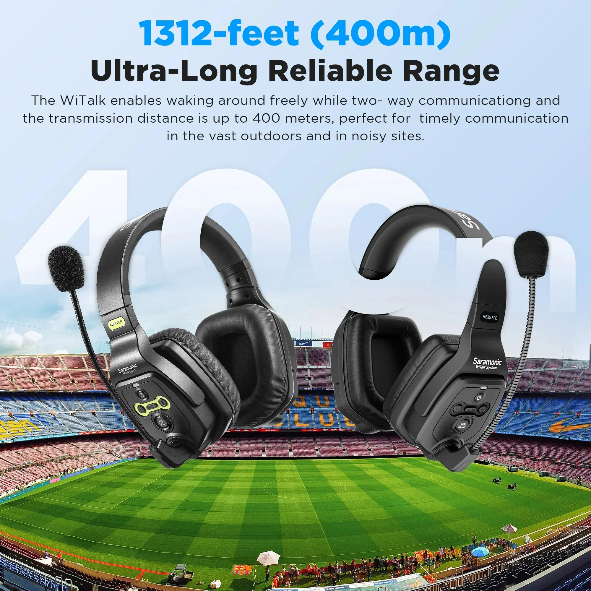 사라모닉 와이탈크 WT9D 풀 듀플렉스 무선 인터콤 헤드셋 시스템 팀 통신 헤드셋 영화, 무대, 스포츠용 마이크