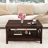 31.5" Modern Square Wood Coffee Table With Open Storage Shelf For Living Room 2