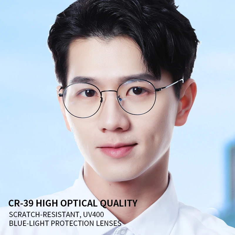 TISHUI Round Blue Light Blocking Reading Glasses - Ultra Lightweight Circular Readers