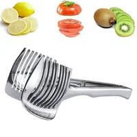 Stainless Steel Kitchen Handheld Orange Lemon Slicer Tomato Cutting Clip Fruit Slicer Onion Slicer KitchenItem Cutter Accessorie 5