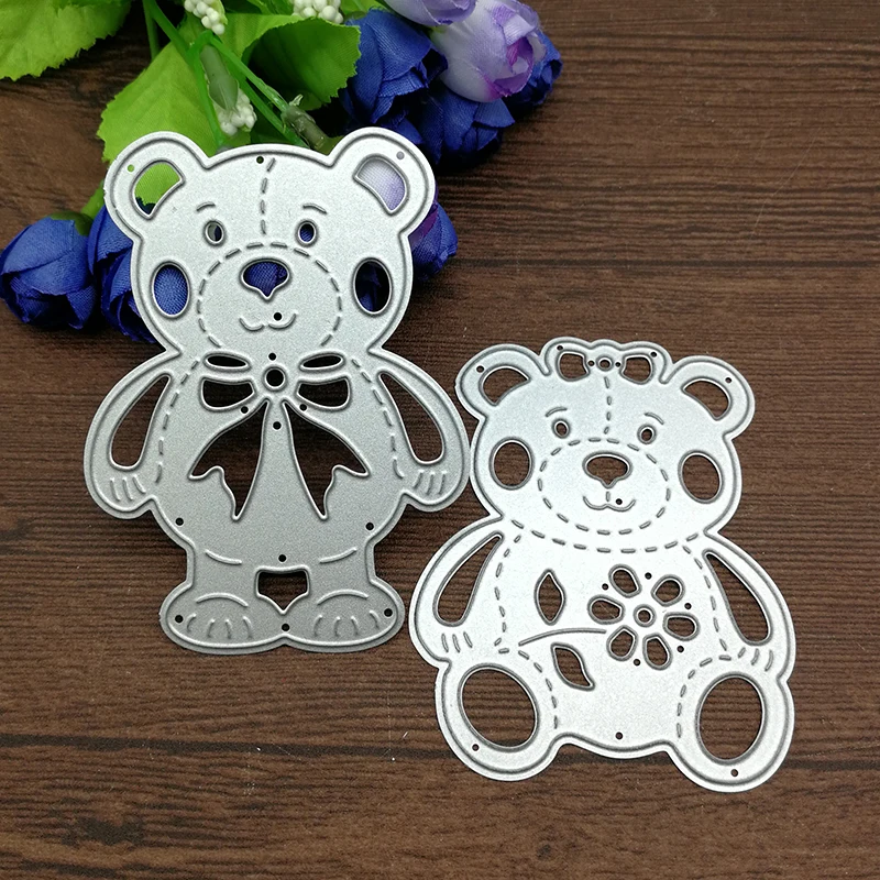 Description Picture 2 of item2pcs/set Lively Bear Designs Metal Cutting Dies Stencils for Scrapbooking Embossing Album Paper Card Craft