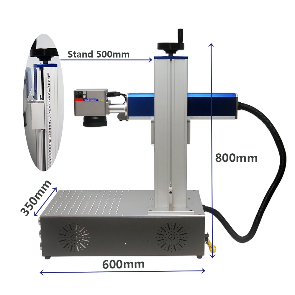 50W Raycus Fiber Laser Marking Machine 30W Jewerly Metal Laser Engraving With Rotary For Card Silver Gold Cutting