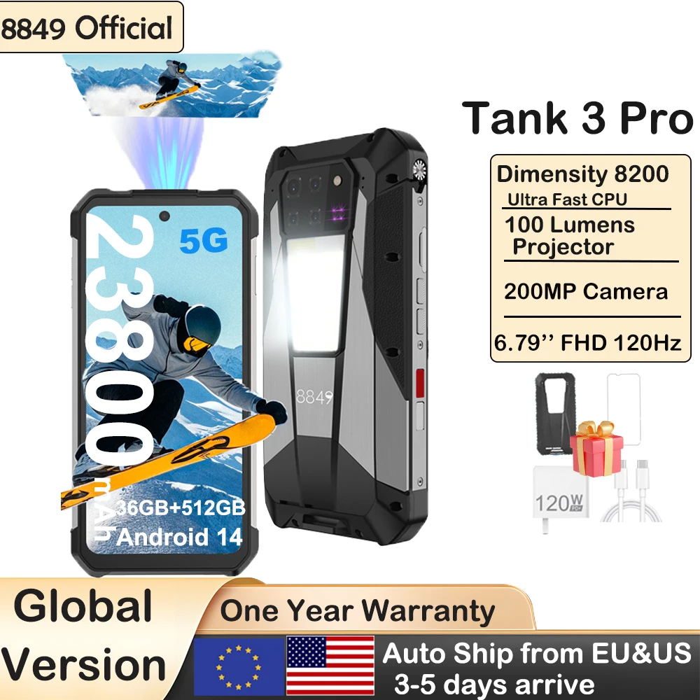 Téléphone Portable Unihertz 8849 Tank 4 Pro - Version Globale 18/1 To - Neuf, Livraison FedEx