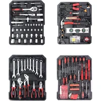 799pcs Aluminum Trolley Case Tool Set Silver House Repair Kit Set Household Hand Tool Set with Tool Belt Gift on Father's Day 2