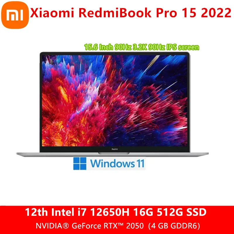 New Xiaomi RedmiBook Pro 15 2022 12th Gen Intel Core i7-12650H/i5-12450H 15.6" NVIDIA GeForce RTX 2050 Backlit Keyboard PC Win11 |