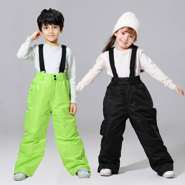 Pantalones de esquí para niños y niñas, pantalones gruesos para exteriores,  impermeables, a prueba de viento, cálidos, para nieve, esquí y Snowboard,  Invierno - AliExpress