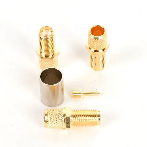 10pcs SMA Male & SMA Female Crimp for 50-5 5DFB LMR300 Cable 50ohm RF Adapter Coaxial Connectors