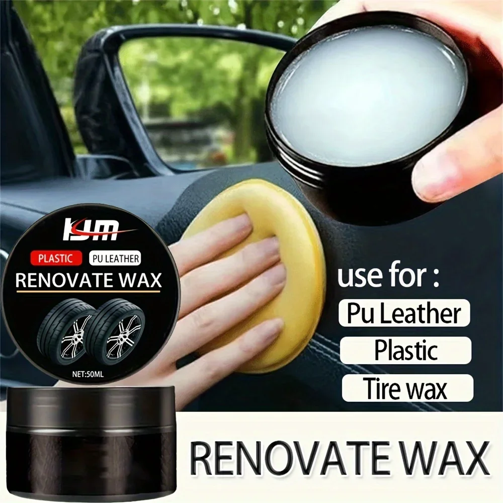 Automotive plastic refurbishment wax PU leather rejuvenation interior scratch repair whitening leather prevent aging car plastic restorer plastic restorer leather plastic repair wax