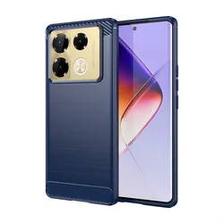 Brushed Shockproof TPU Case Cover for Infinix Note40Pro 4G (Blue)