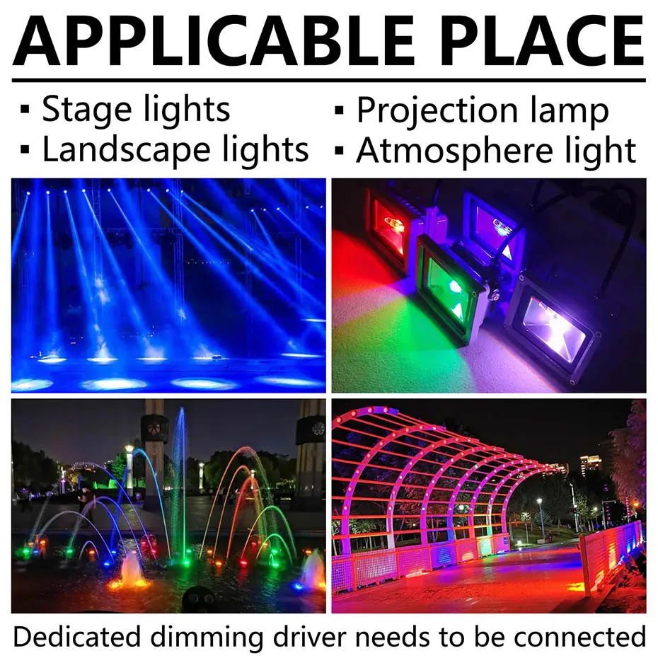 RGB Drei Farbverlauf COB 50W Aluminium LED Licht Bord DC24-25V 600mA für Spotlight Diode LED Modul Flutlicht lampe Quelle – Detail 5