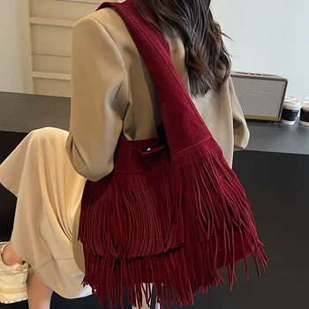 Perfect Lily Women's Tassel Tote Bag with Closure & Fringe Detailing Handbag Shoulder Bag for Work School Travel Christmas Gift 1