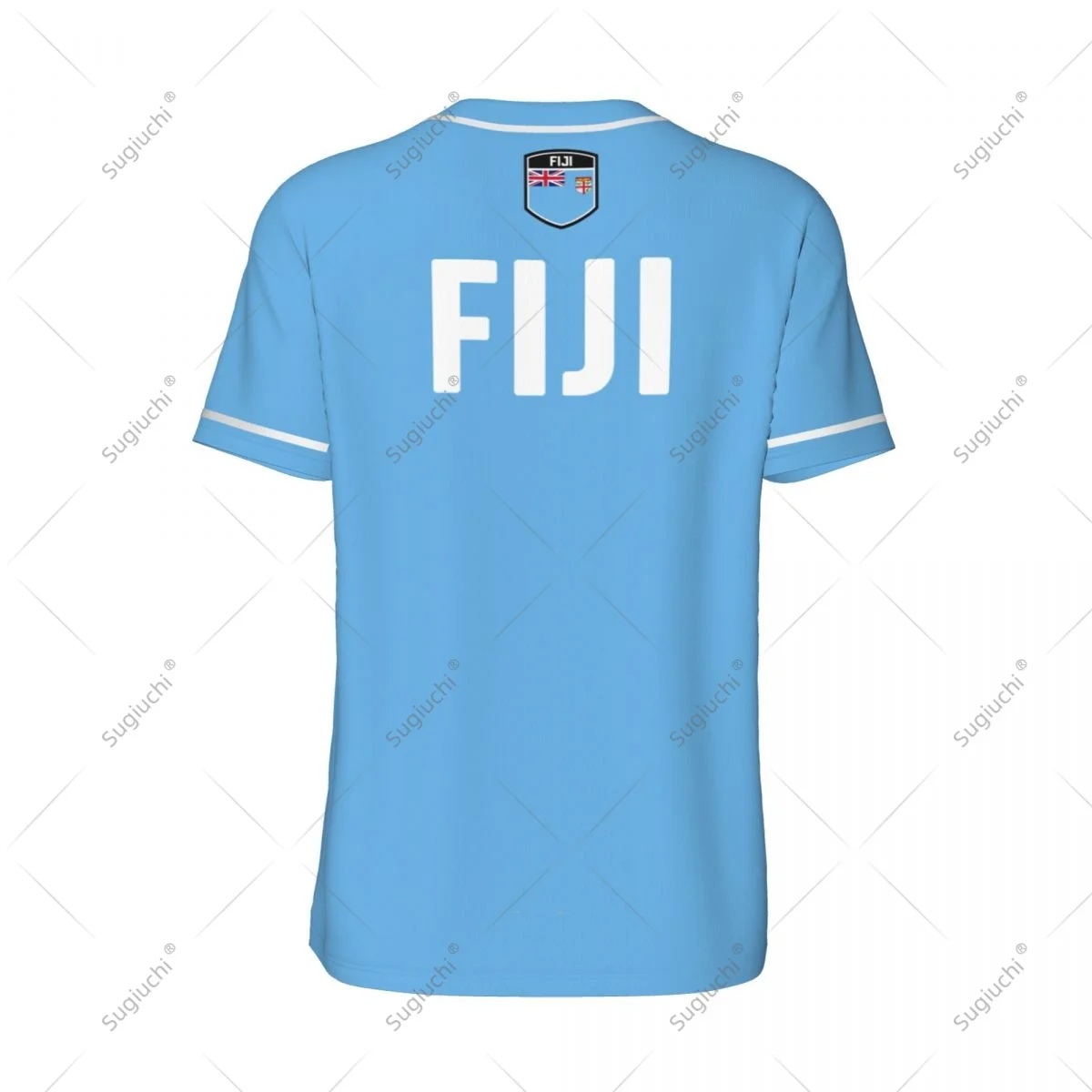 3D Printed Fiji Flag Men Baseball Jerseys Mesh Sports T-shirt Tees Name Nunber