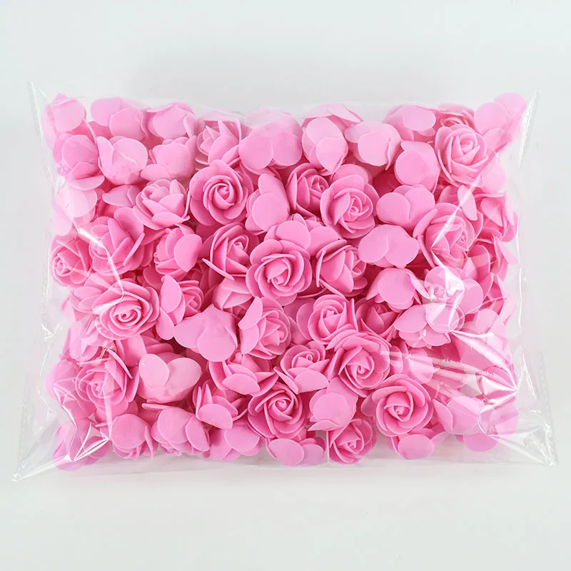 100/300Pcs 3cm Foam Rose Artificial Flowers Head Teddy Bear Roses Handmade DIY Gift Decoration Wedding Valentines Day Home Decor
