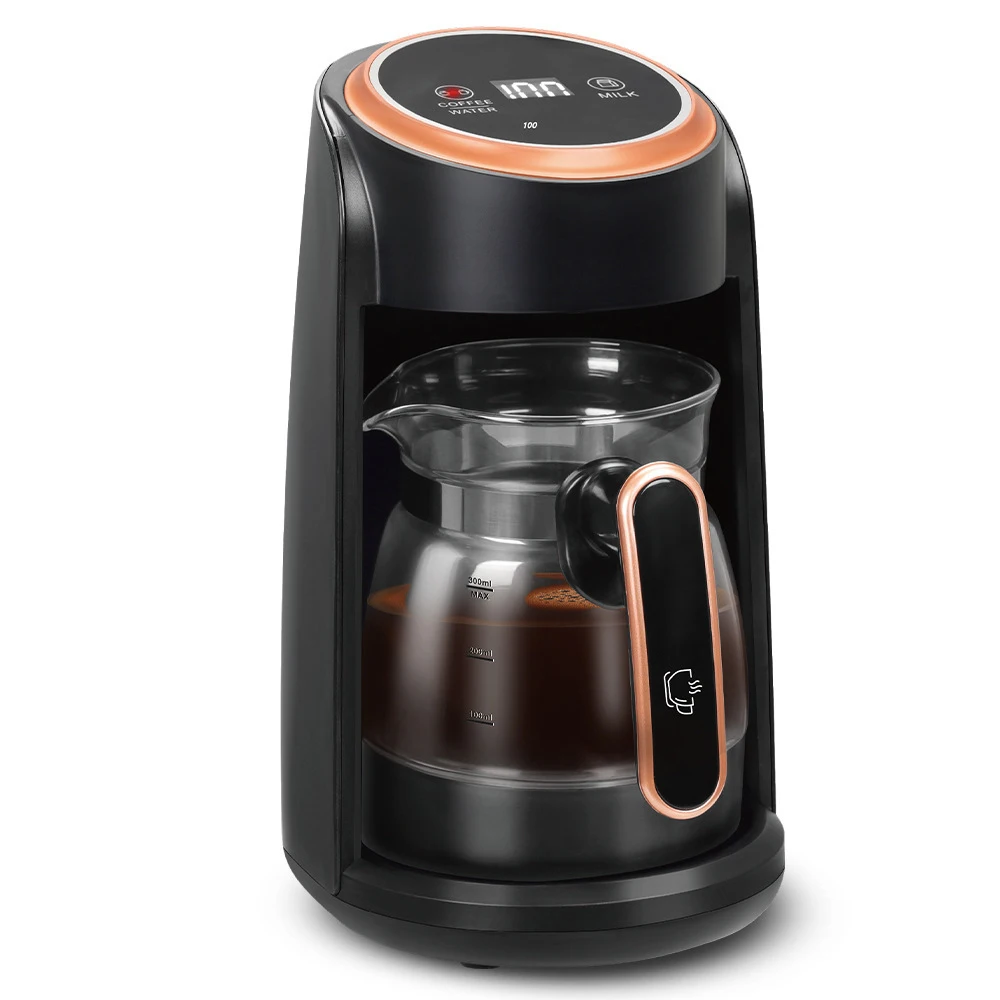 Mini Machine à café électrique multifonctionnelle Portable de 300ML, chauffe-lait, bouilloire en acier inoxydable, Pot en verre, prise UK EU