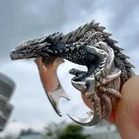 Original Handmade Dragon Ring for Men Unique Personality Index Finger Ring Jewelry Accessories Dominant Style