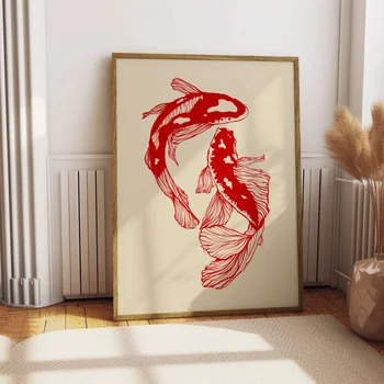 Red Koi Fish Canvas 1