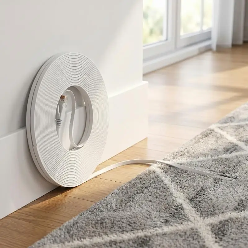 Premium Flat Cat6 Ethernet Cable - Ultra-Fast Network Connection Cable